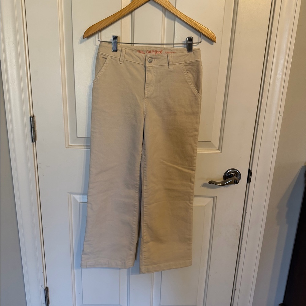 Girl's Cream Wide Leg Jeans